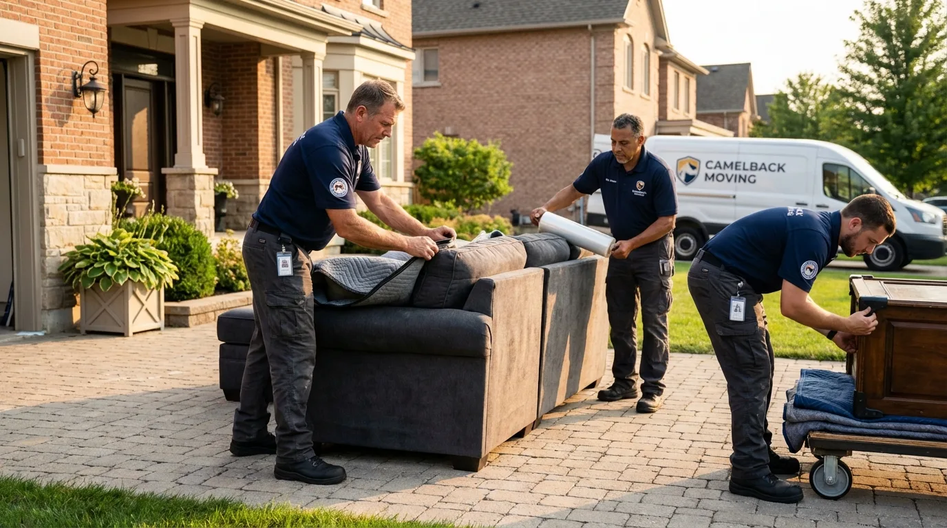 Large estate moving crew wrapping furniture in Versailles, KY